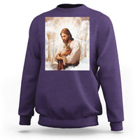 Jesus Hugs Cats Paradise Funny Christian Cat Lover Sweatshirt - Wonder Print Shop