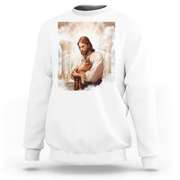 Jesus Hugs Cats Paradise Funny Christian Cat Lover Sweatshirt - Wonder Print Shop