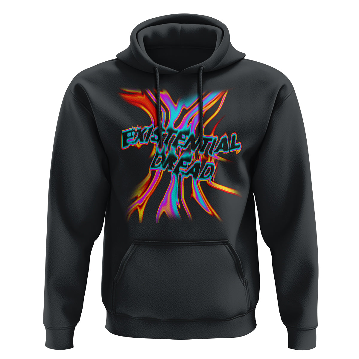 Mental Health Hoodie Existential Dread Liquid Melting Typography - Wonder Print Shop