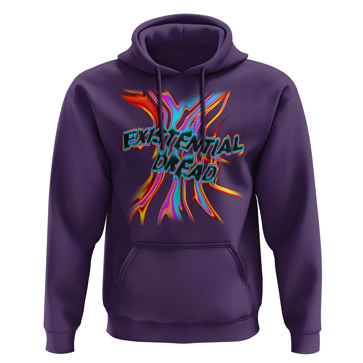 Mental Health Hoodie Existential Dread Liquid Melting Typography - Wonder Print Shop