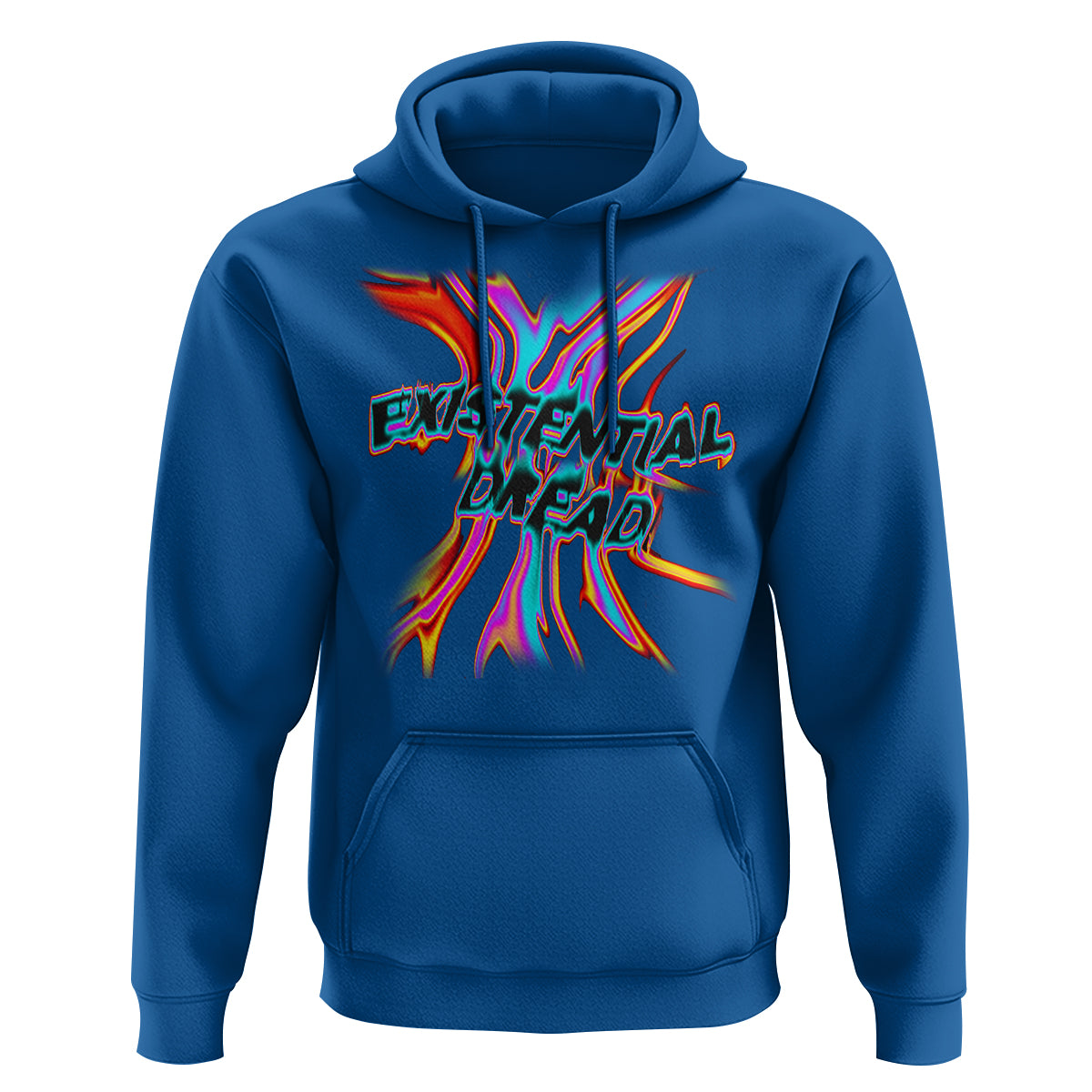 Mental Health Hoodie Existential Dread Liquid Melting Typography - Wonder Print Shop