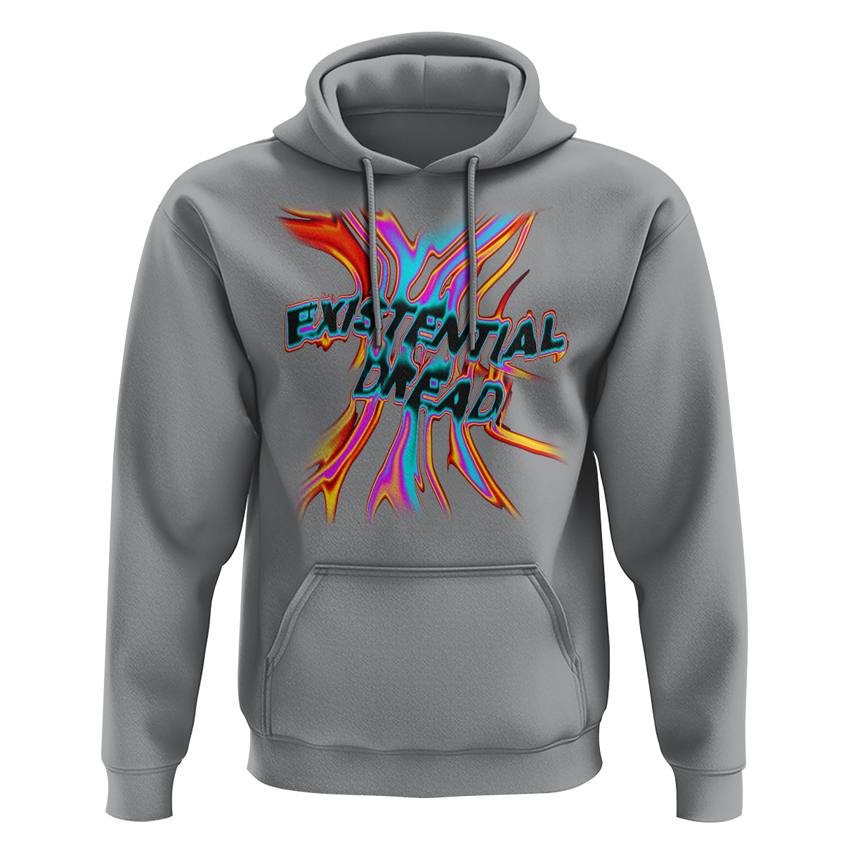 Mental Health Hoodie Existential Dread Liquid Melting Typography - Wonder Print Shop