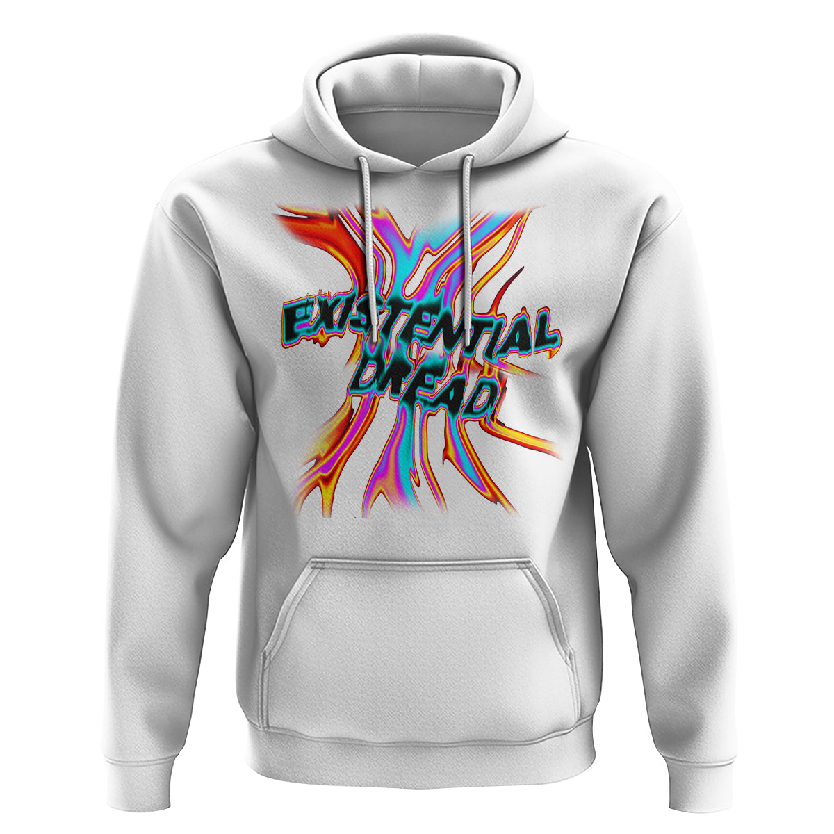 Mental Health Hoodie Existential Dread Liquid Melting Typography - Wonder Print Shop