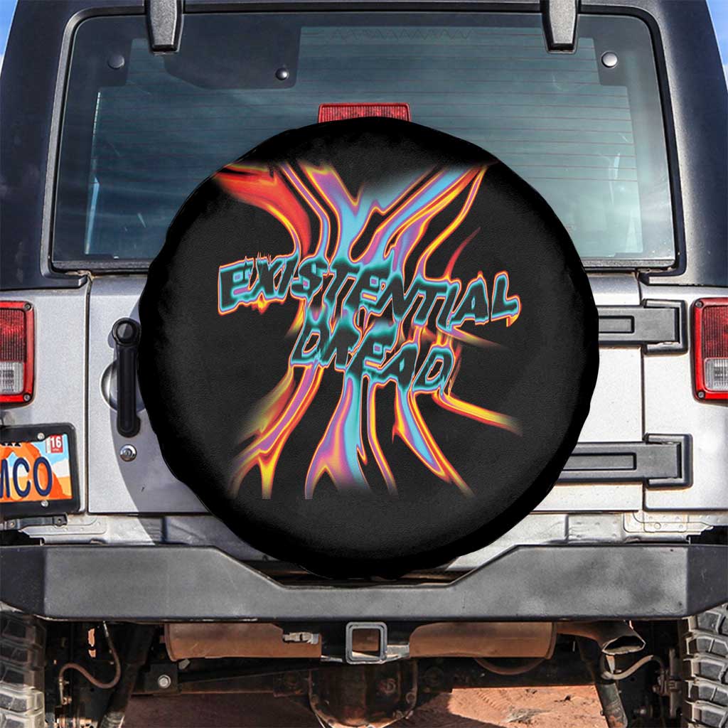 Mental Health Spare Tire Cover Existential Dread Liquid Melting Typography