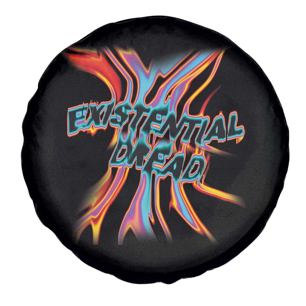 Mental Health Spare Tire Cover Existential Dread Liquid Melting Typography