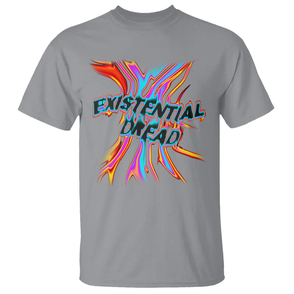 Mental Health T Shirt Existential Dread Liquid Melting Typography - Wonder Print Shop