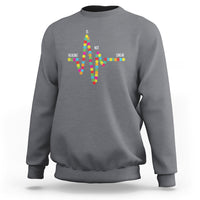 Mental Health Sweatshirt Healing Is Not Linear Emotion Faces - Wonder Print Shop