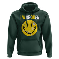 Mental Health Hoodie I'm Broken I'm Ok Invisible Illness Funny Fxxk Emotion Face - Wonder Print Shop