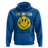Mental Health Hoodie I'm Broken I'm Ok Invisible Illness Funny Fxxk Emotion Face - Wonder Print Shop