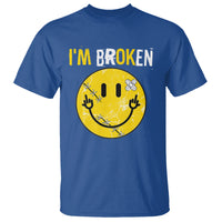 Mental Health T Shirt I'm Broken I'm Ok Invisible Illness Funny Fxxk Emotion Face - Wonder Print Shop