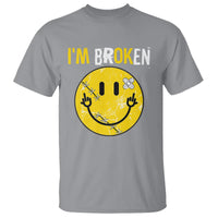 Mental Health T Shirt I'm Broken I'm Ok Invisible Illness Funny Fxxk Emotion Face - Wonder Print Shop