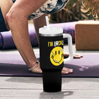 Mental Health Tumbler With Handle I'm Broken I'm Ok Invisible Illness Funny Fxxk Emotion Face