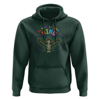 Mental Health Hoodie Be Kind To Your Mind Self Care Rainbow Skeleton - Wonder Print Shop