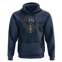 Mental Health Hoodie Be Kind To Your Mind Self Care Rainbow Skeleton - Wonder Print Shop
