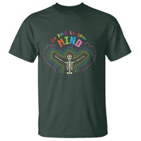 Mental Health T Shirt Be Kind To Your Mind Self Care Rainbow Skeleton - Wonder Print Shop