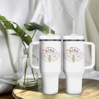 Mental Health Tumbler With Handle Be Kind To Your Mind Self Care Rainbow Skeleton