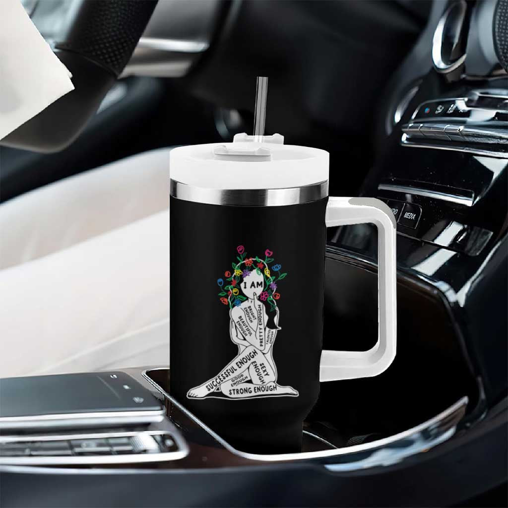 Mental Health Tumbler With Handle I Am Strong Good Beautiful Bright Talented Successful Enough