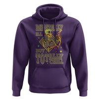 Mental Health Hoodie Mentally Ill But Totally Chill Skeleton Drinking Coffee - Wonder Print Shop