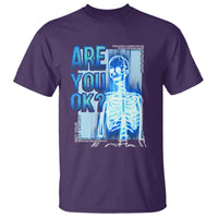 Mental Health T Shirt Are You Ok? Skeleton Having A Bad Day Is Completely Normal - Wonder Print Shop