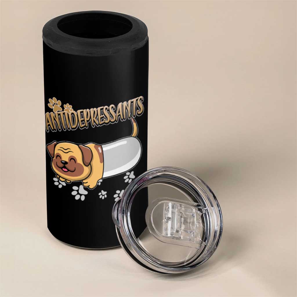 Mental Health Dog Lover 4 in 1 Can Cooler Tumbler Antidepressants Dog Puppy Pill