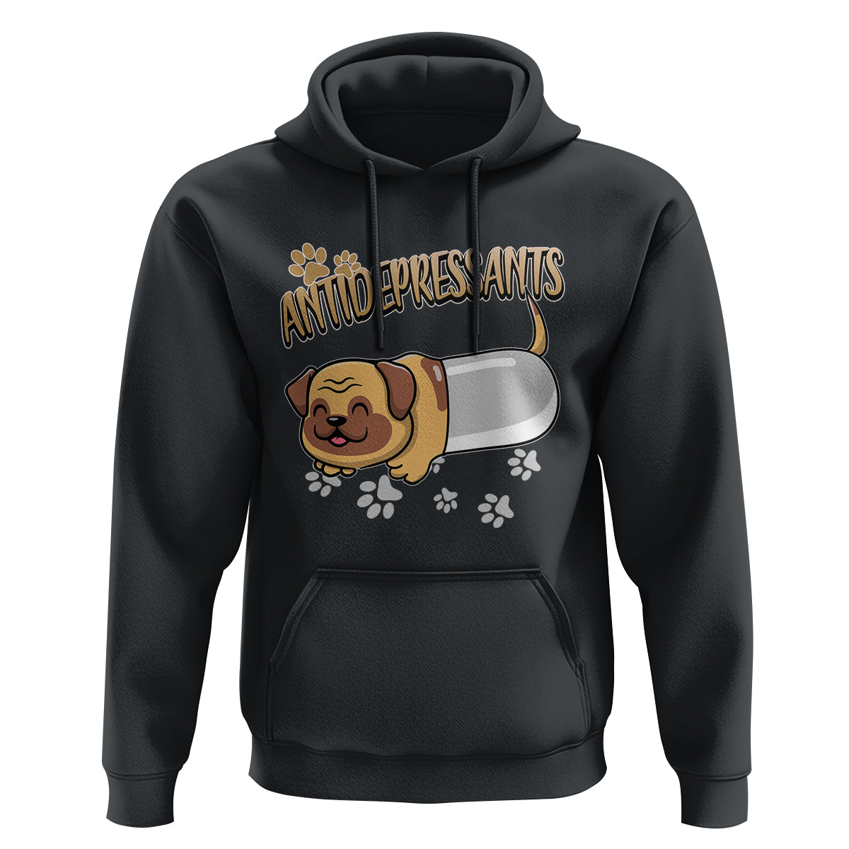 Mental Health Dog Lover Hoodie Antidepressants Dog Puppy Pill - Wonder Print Shop