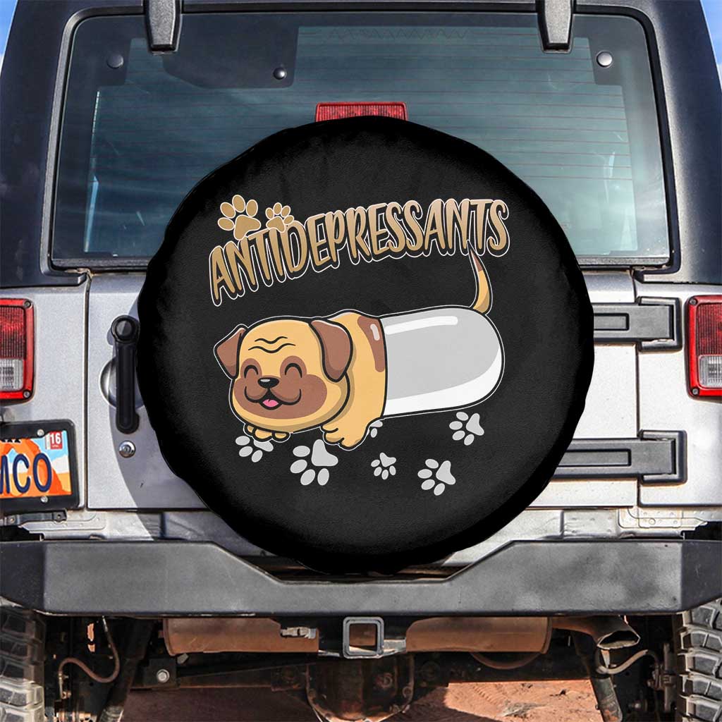 Mental Health Dog Lover Spare Tire Cover Antidepressants Dog Puppy Pill