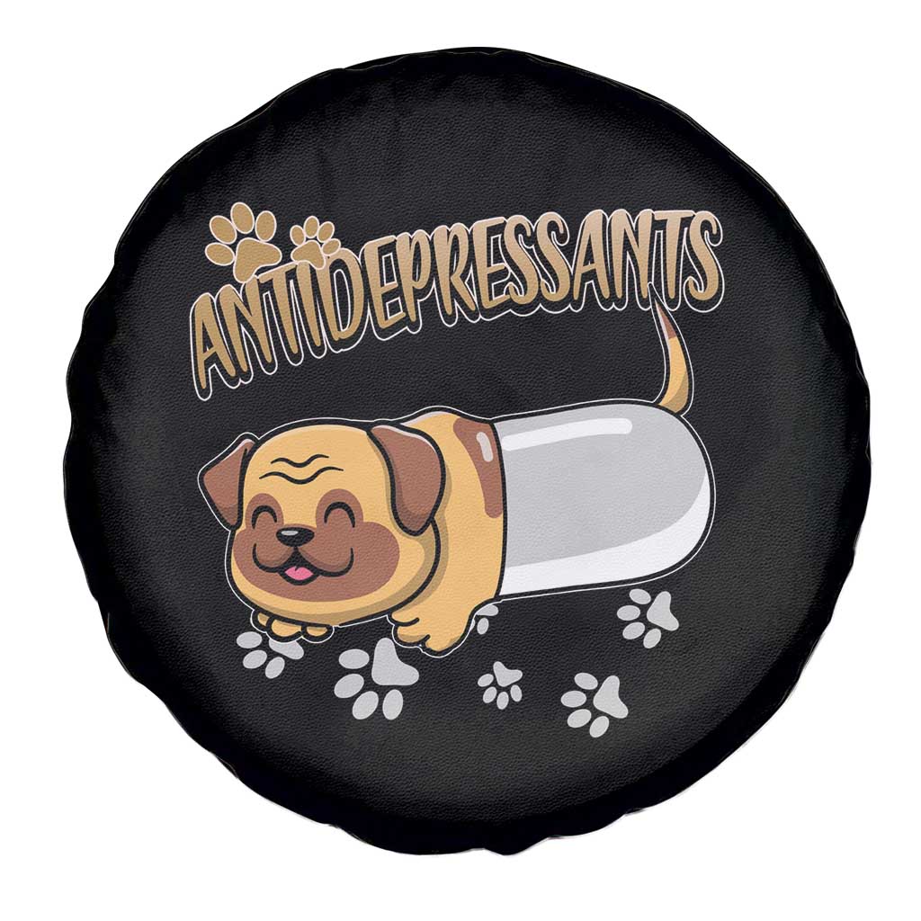 Mental Health Dog Lover Spare Tire Cover Antidepressants Dog Puppy Pill