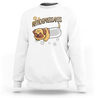 Mental Health Dog Lover Sweatshirt Antidepressants Dog Puppy Pill - Wonder Print Shop