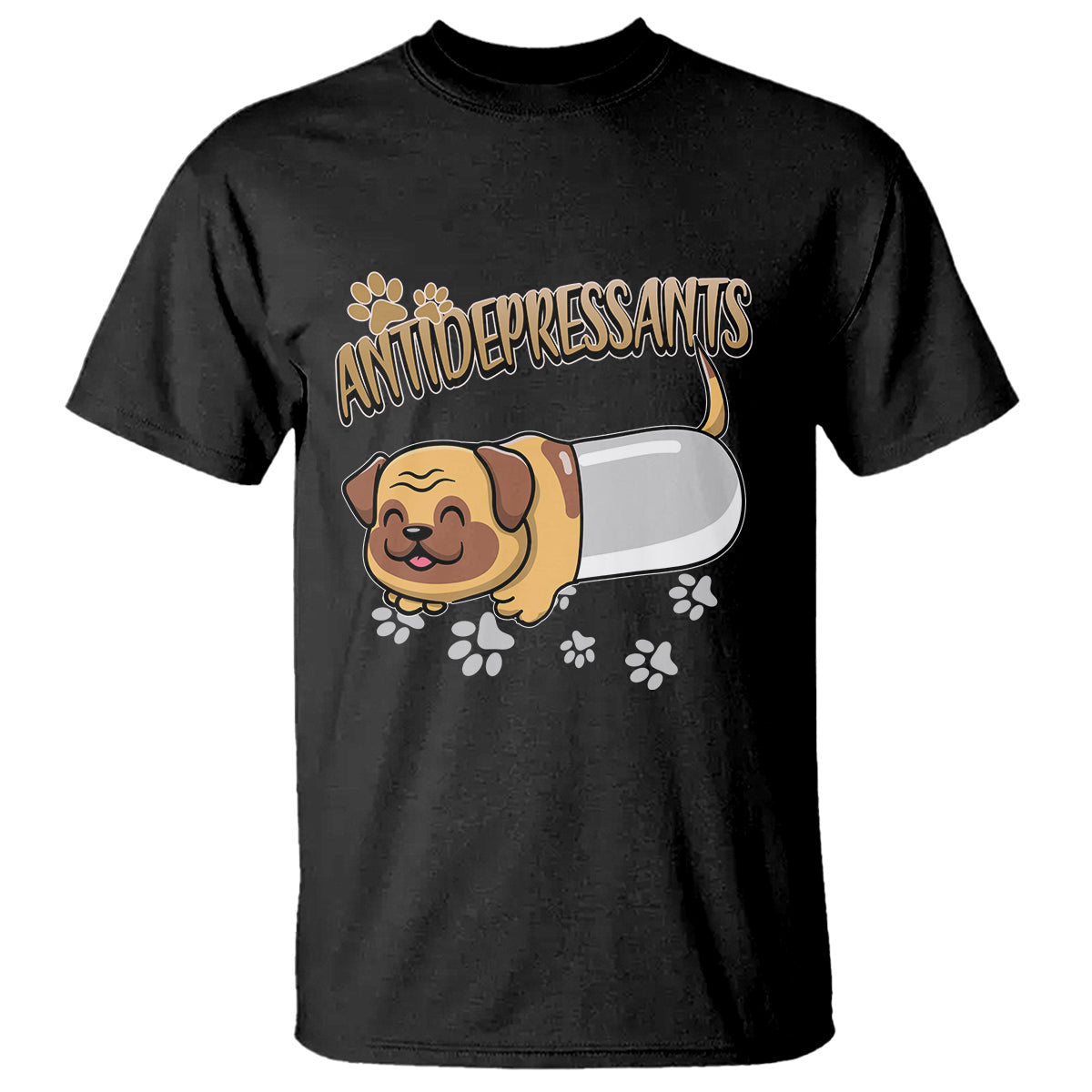 Mental Health Dog Lover T Shirt Antidepressants Dog Puppy Pill - Wonder Print Shop
