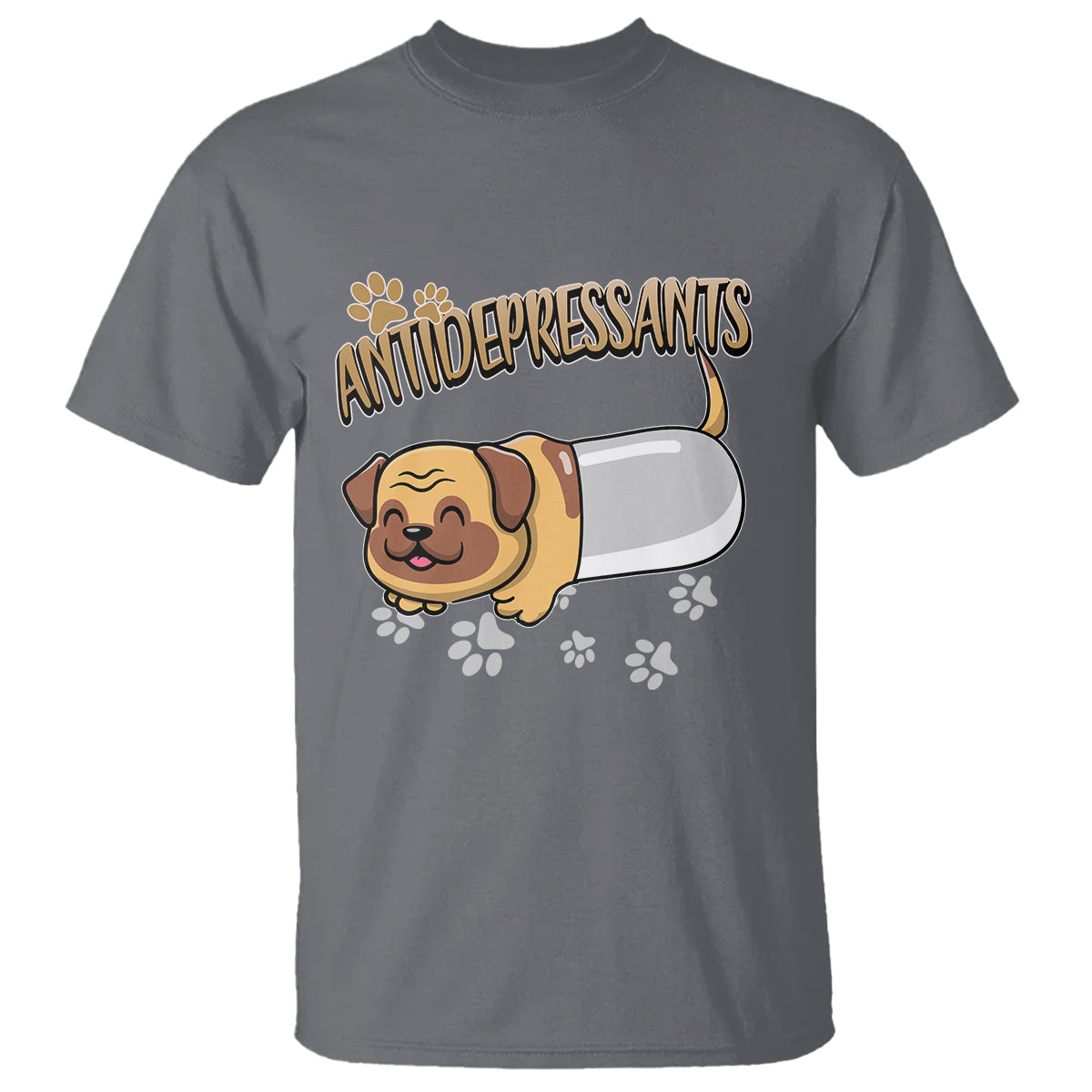 Mental Health Dog Lover T Shirt Antidepressants Dog Puppy Pill - Wonder Print Shop