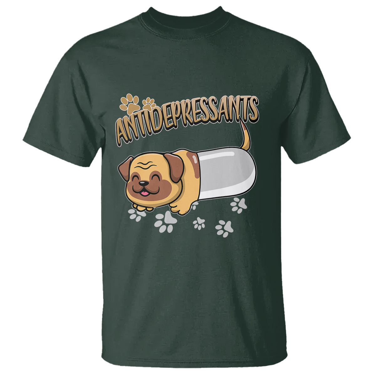 Mental Health Dog Lover T Shirt Antidepressants Dog Puppy Pill - Wonder Print Shop