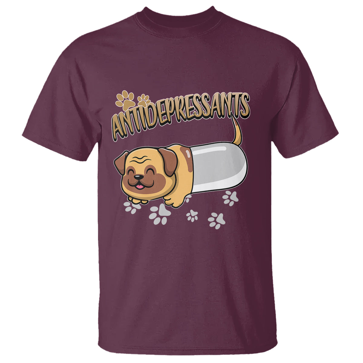 Mental Health Dog Lover T Shirt Antidepressants Dog Puppy Pill - Wonder Print Shop