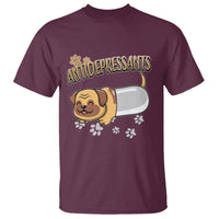 Mental Health Dog Lover T Shirt Antidepressants Dog Puppy Pill - Wonder Print Shop