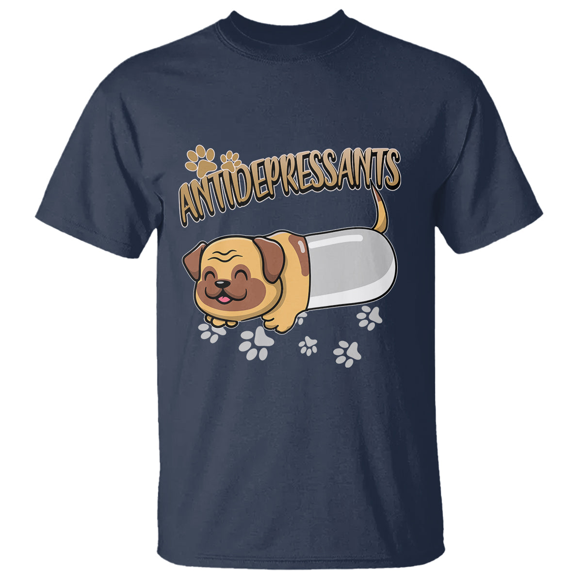 Mental Health Dog Lover T Shirt Antidepressants Dog Puppy Pill - Wonder Print Shop