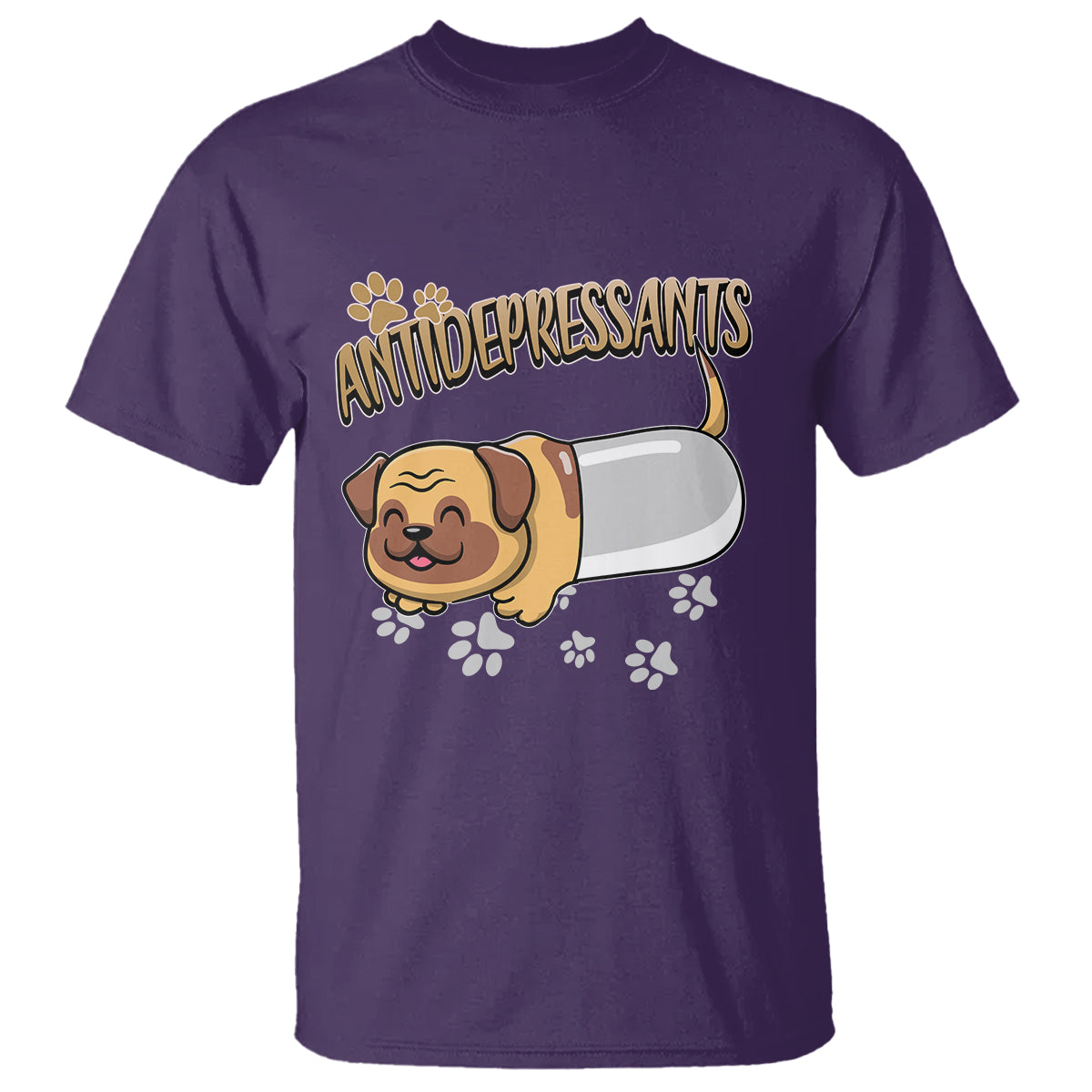 Mental Health Dog Lover T Shirt Antidepressants Dog Puppy Pill - Wonder Print Shop