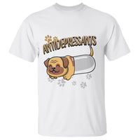 Mental Health Dog Lover T Shirt Antidepressants Dog Puppy Pill - Wonder Print Shop