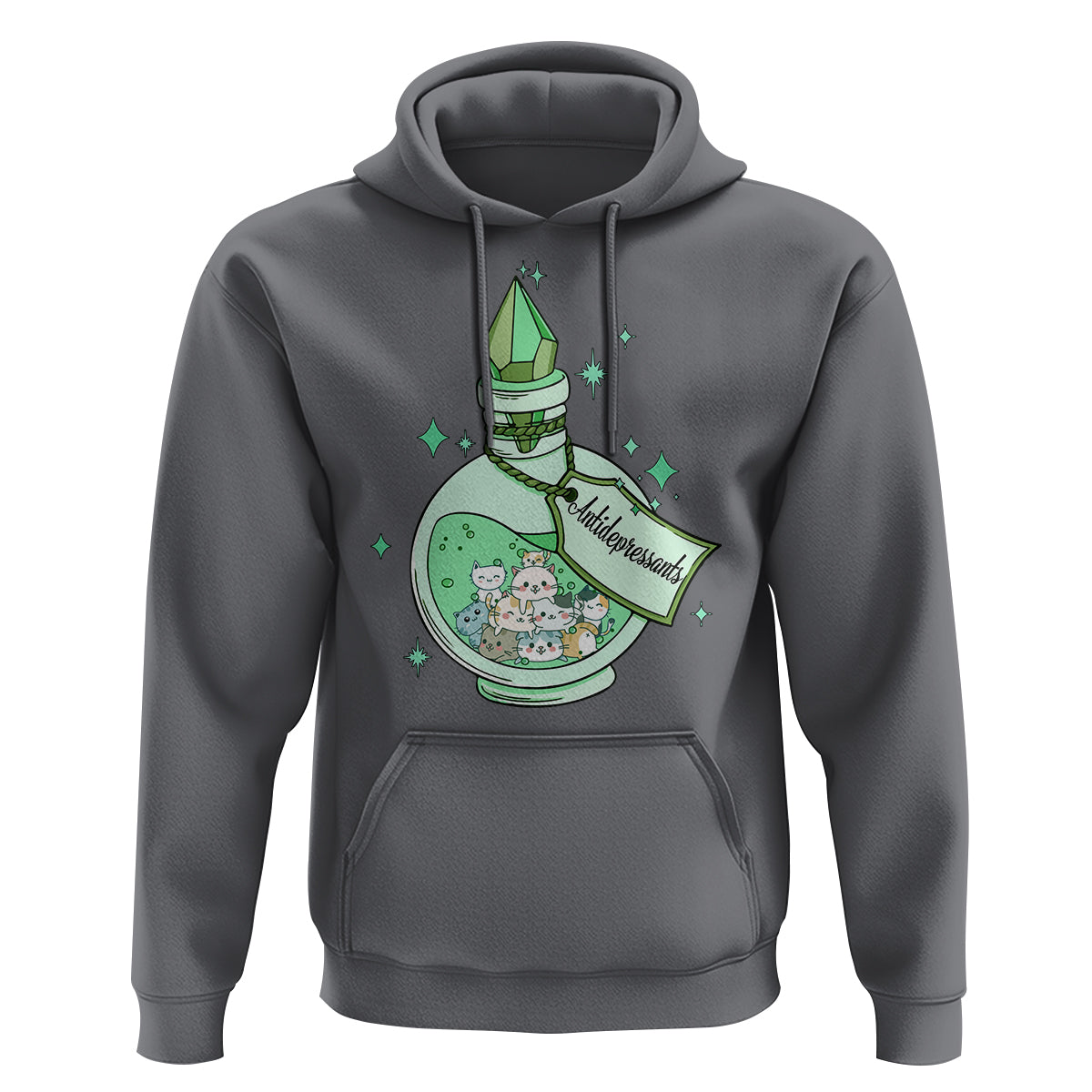 Mental Health Cat Lover Hoodie Antidepressants Cat Cute Pill - Wonder Print Shop