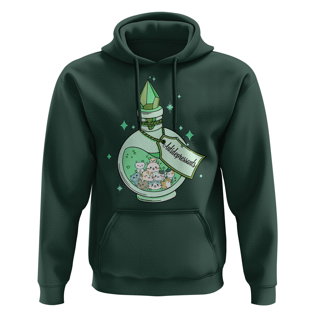 Mental Health Cat Lover Hoodie Antidepressants Cat Cute Pill - Wonder Print Shop