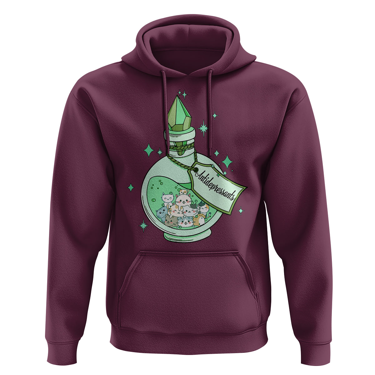 Mental Health Cat Lover Hoodie Antidepressants Cat Cute Pill - Wonder Print Shop