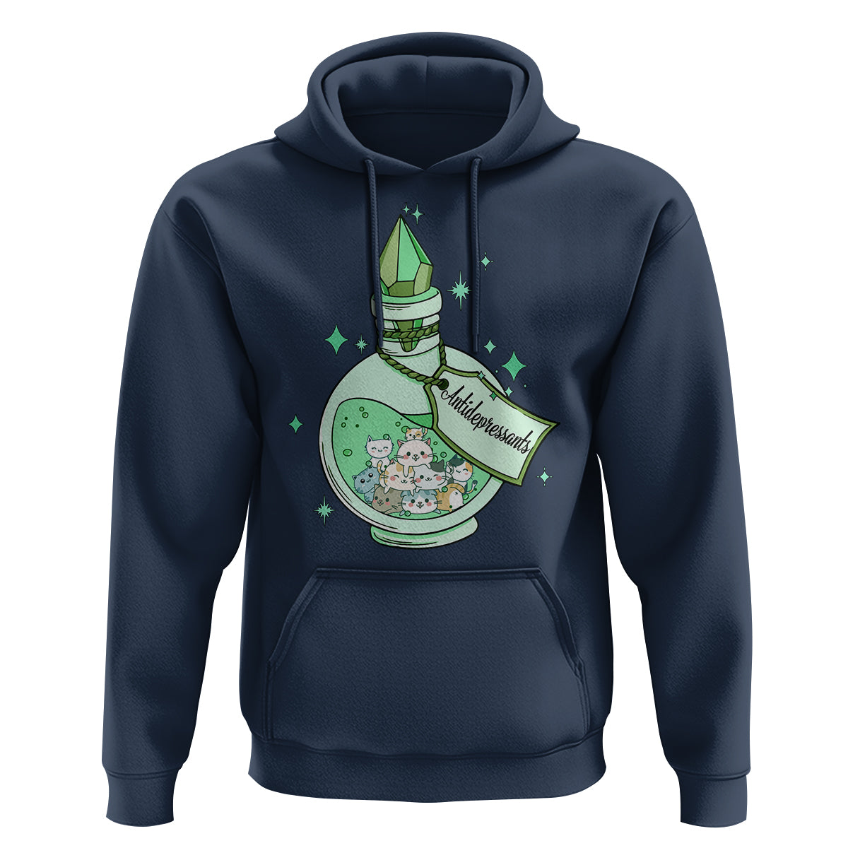 Mental Health Cat Lover Hoodie Antidepressants Cat Cute Pill - Wonder Print Shop
