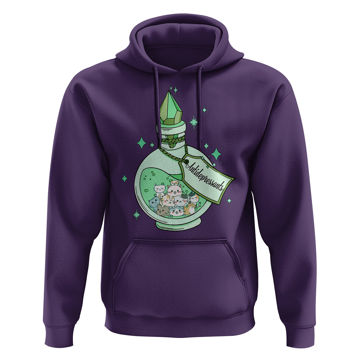 Mental Health Cat Lover Hoodie Antidepressants Cat Cute Pill - Wonder Print Shop