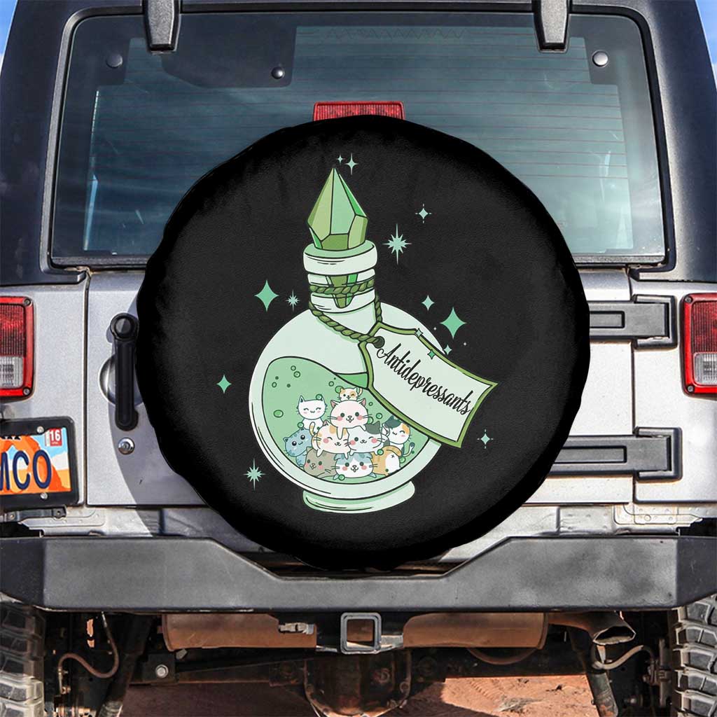 Mental Health Cat Lover Spare Tire Cover Antidepressants Cat Cute Pill