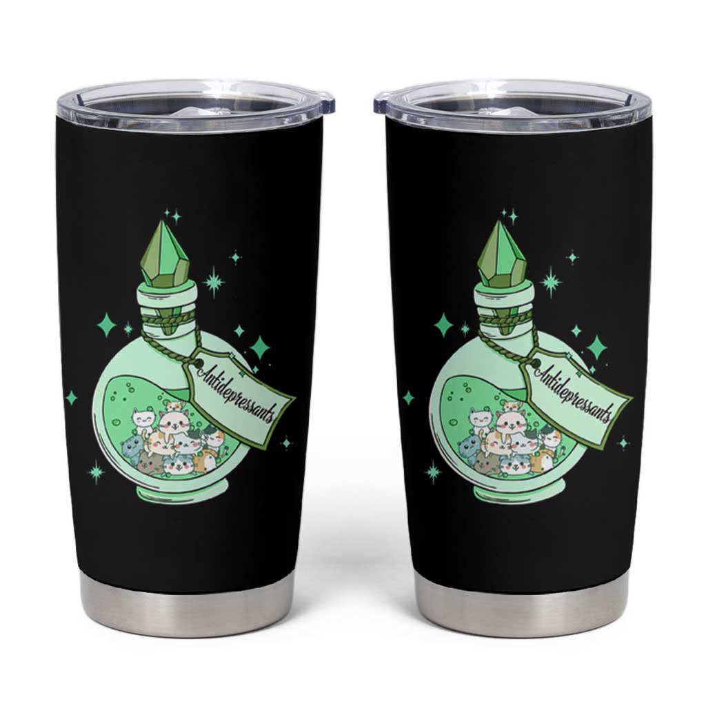 Mental Health Cat Lover Tumbler Cup Antidepressants Cat Cute Pill