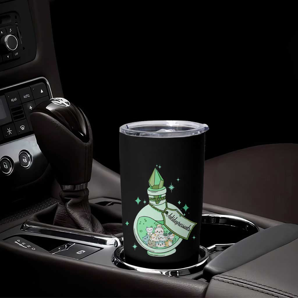 Mental Health Cat Lover Tumbler Cup Antidepressants Cat Cute Pill