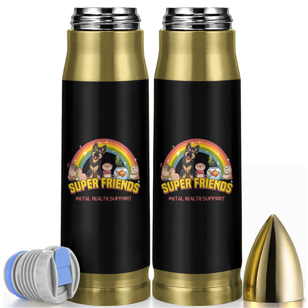 Mental Health Support Bullet Tumbler Super Friends Cute Animals Dog Cat Capybara Otter