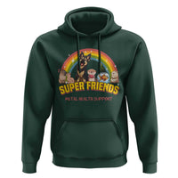 Mental Health Support Hoodie Super Friends Cute Animals Dog Cat Capybara Otter