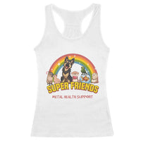 Mental Health Support Racerback Tank Top Super Friends Cute Animals Dog Cat Capybara Otter