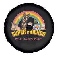 Mental Health Support Spare Tire Cover Super Friends Cute Animals Dog Cat Capybara Otter