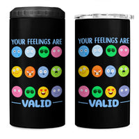 Mental Health 4 in 1 Can Cooler Tumbler Your Feelings Are Valid Emotion Faces