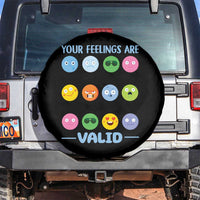 Mental Health Spare Tire Cover Your Feelings Are Valid Emotion Faces